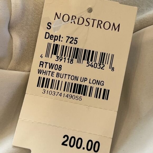 Sherris RTW lettuce trim button down white top NWT Limited Edition long sleeve - Picture 11 of 13